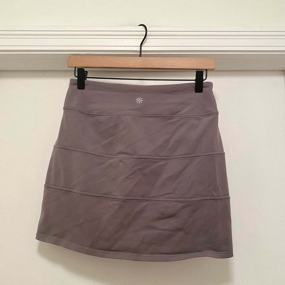 Athleta ribbed athletic skirt Size XS Grey Tennis Golf Preppy Tennis Prep